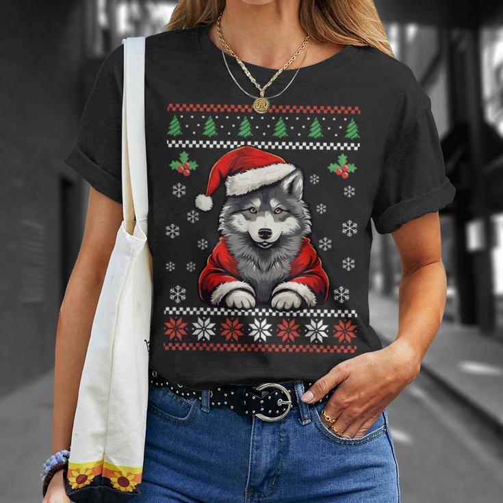Pull De Noël Moche Loup Pour Adultes Et Enfants T-Shirt Cadeaux pour elle