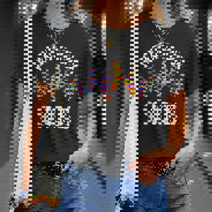 Rock Yourocks Awareness World Downyndrome Day Tシャツ 彼女への贈り物