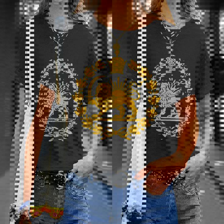 Shir O Khorshid Iran Pahlavi ライオンと太陽 Tシャツ 彼女への贈り物