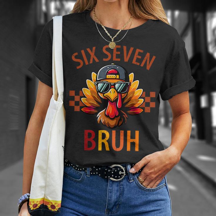 Six Seven Bruh Turkey Thanksgiving 67 Meme Gen Alpha Slang T-Shirt Gifts for Her