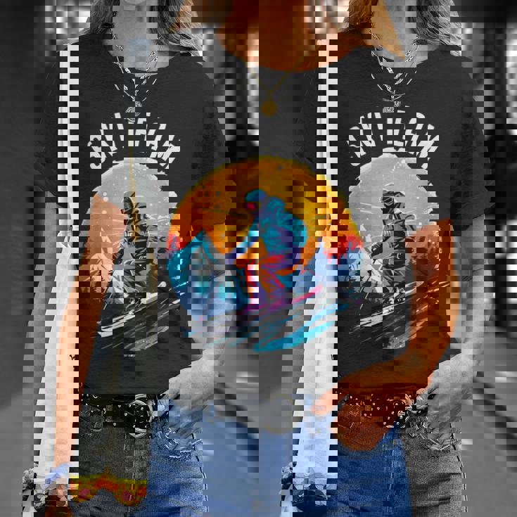 Ski Team スキーチーム スキーヤー スクール スキー旅行 スキーチーム クルー スキー Tシャツ 彼女への贈り物