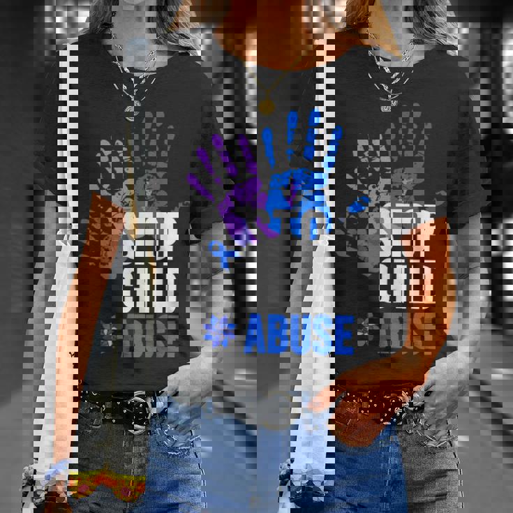 Stop Child Abuse 児童虐待をやめなさい Tシャツ 彼女への贈り物