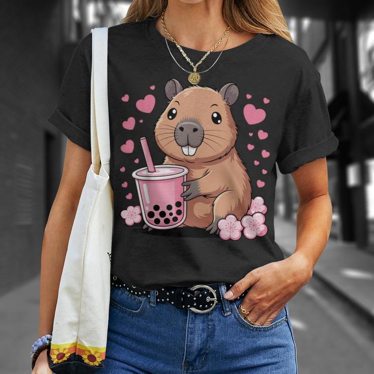 Süßer Capybara Bubble Tea Capybara Kinder Mädchen T-Shirt Geschenke für Sie
