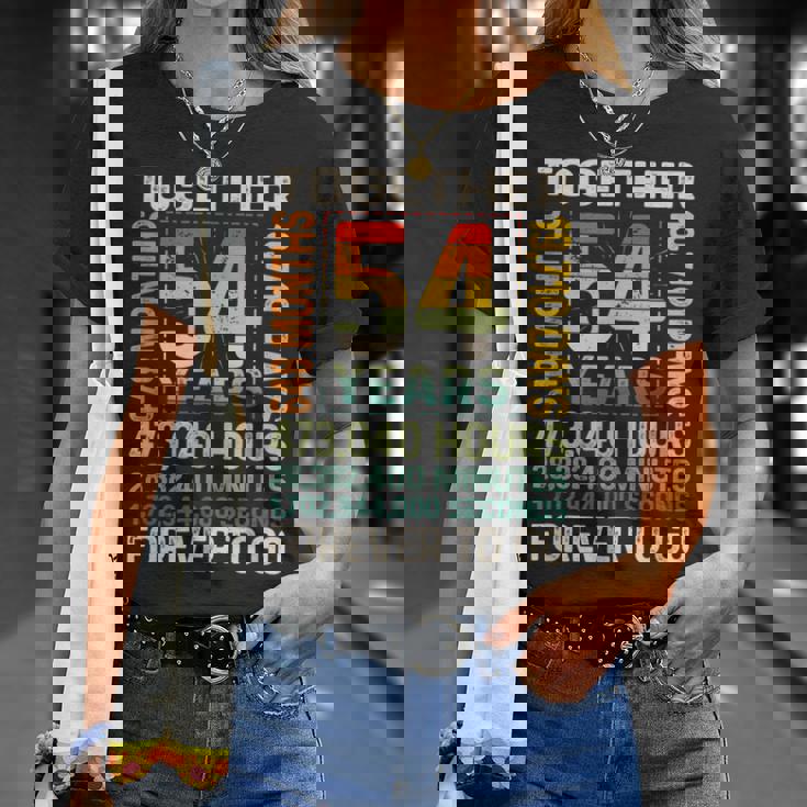 Together 54 Years Forever To Go 結婚54周年記念 Tシャツ 彼女への贈り物