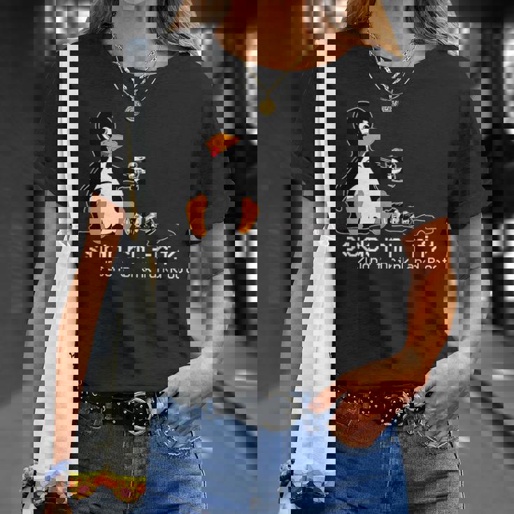 Tux Linux Penguinudo Rm Rf コンピューターフリークハッカー Tシャツ 彼女への贈り物