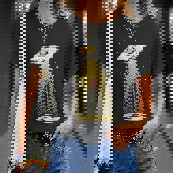 Ufo 卵 ベーコン アブダクション 面白い 宇宙人 朝ごはん 銀河系 食品 Tシャツ 彼女への贈り物