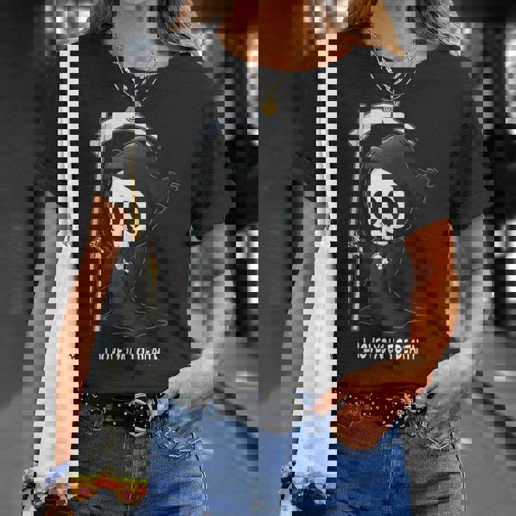 Valentine's Day I Love You To Death Cute Grim Reaper Tシャツ 彼女への贈り物