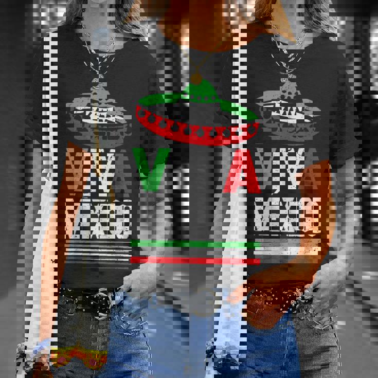 Viva Mexico 帽子デザイン メキシコ国旗カラー メキシコ人向け Tシャツ 彼女への贈り物