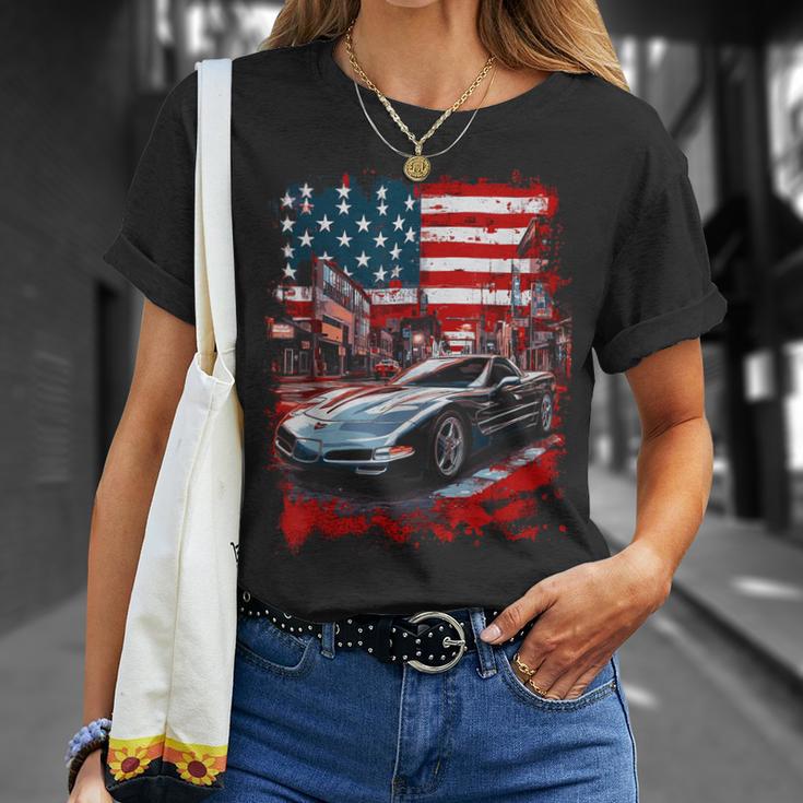 Voiture Deport Deoiture Deport Deoiture De 5E Génération Drapeau Américain Personnalisé Usa T-Shirt Cadeaux pour elle