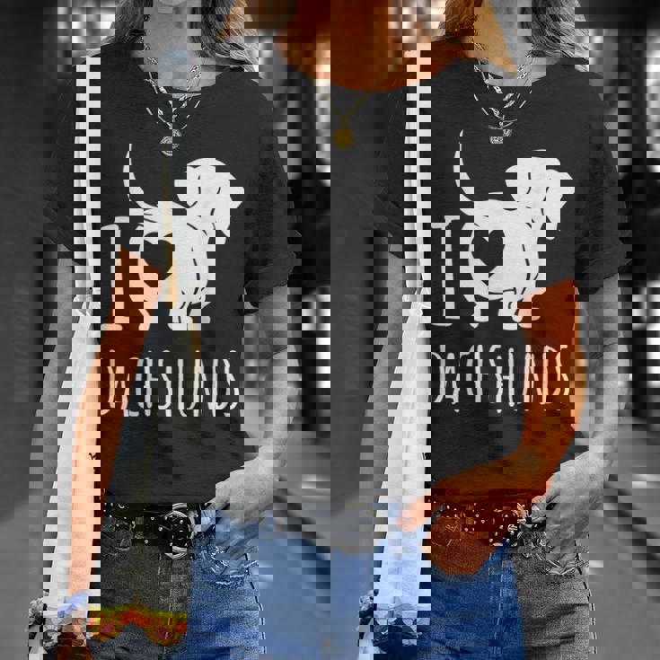 Wiener Dog ダックスフンド 犬 ペット愛好家 I Love Dachshunds Tシャツ 彼女への贈り物