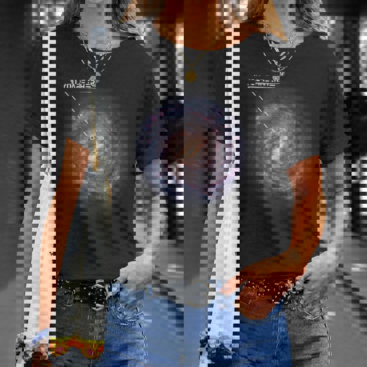 You Are Here 銀河 天文学 天の川 宇宙 サイファイ Tシャツ 彼女への贈り物