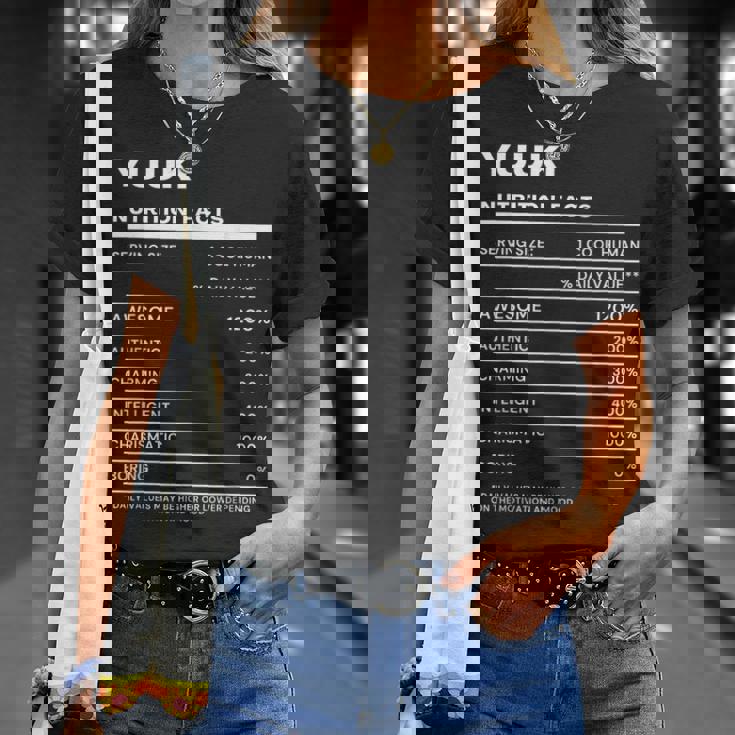 Yuuki 栄養成分表示 Tシャツ 彼女への贈り物