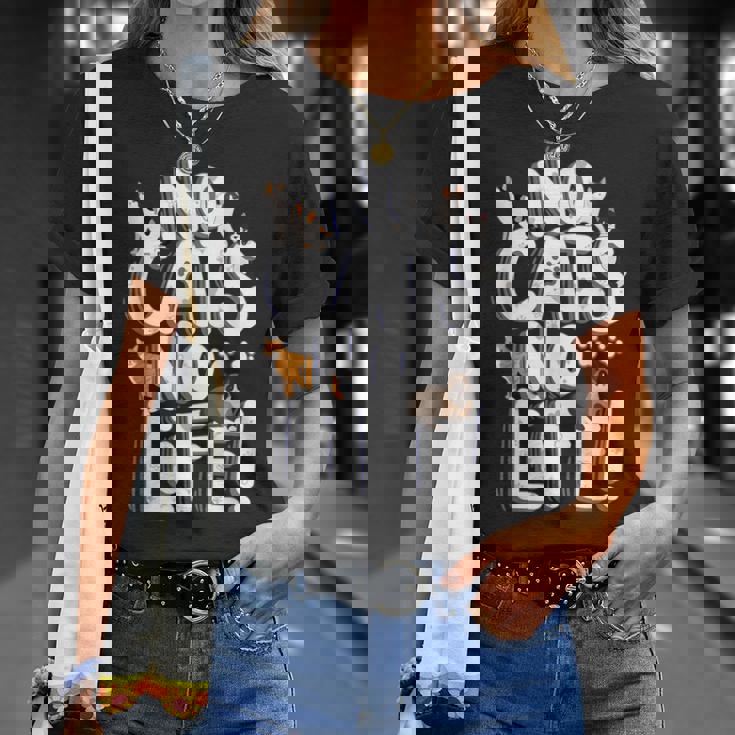 「No Cats No Life」 母の日 バレンタインデー 猫 母 Tシャツ 彼女への贈り物