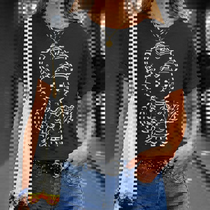 かわいい猫の溶接工 Tシャツ 彼女への贈り物