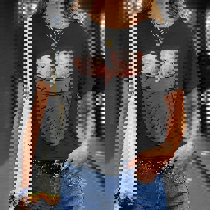 かわいい豚 ポケット覗き見 面白い豚 Tシャツ 彼女への贈り物