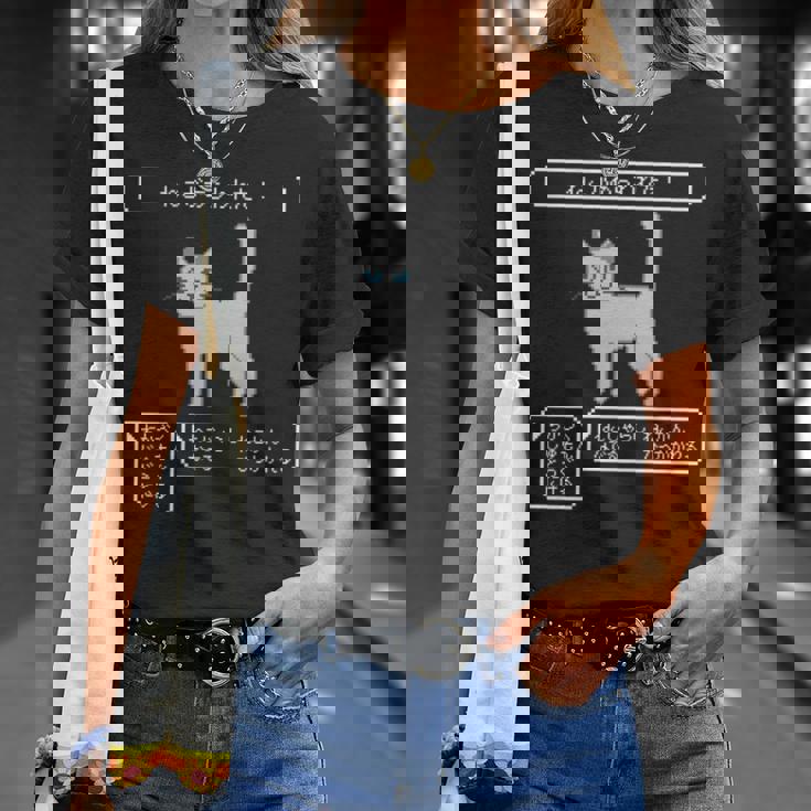 ねこがあらわれた！ 猫好き ゲーム好き ネコ飼い ネコママ 猫ママ ネコパパ 猫パパ Rpg ゲーム 猫 ねこ ネコ 長袖tシャツ Tシャツ 彼女への贈り物