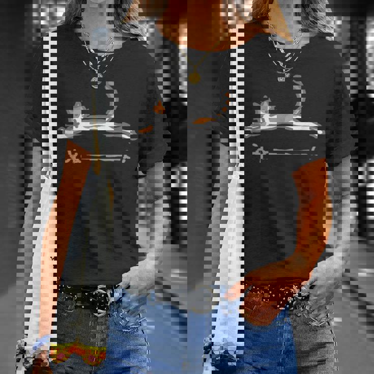 みょーーーん 猫 ネコ ねこ 三毛猫 愛猫 伸びる ジャンプ シンプル ほのぼの かわいい メンズ レディース キッズ Tシャツ 彼女への贈り物