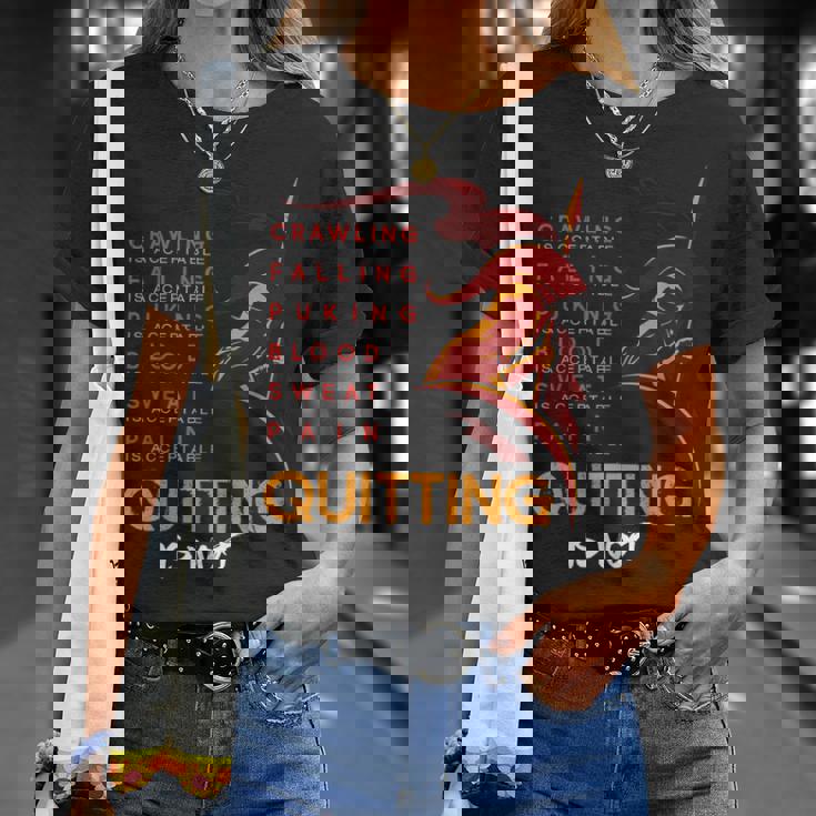 やめることは許されない スパルタンとマッドレース Tシャツ 彼女への贈り物