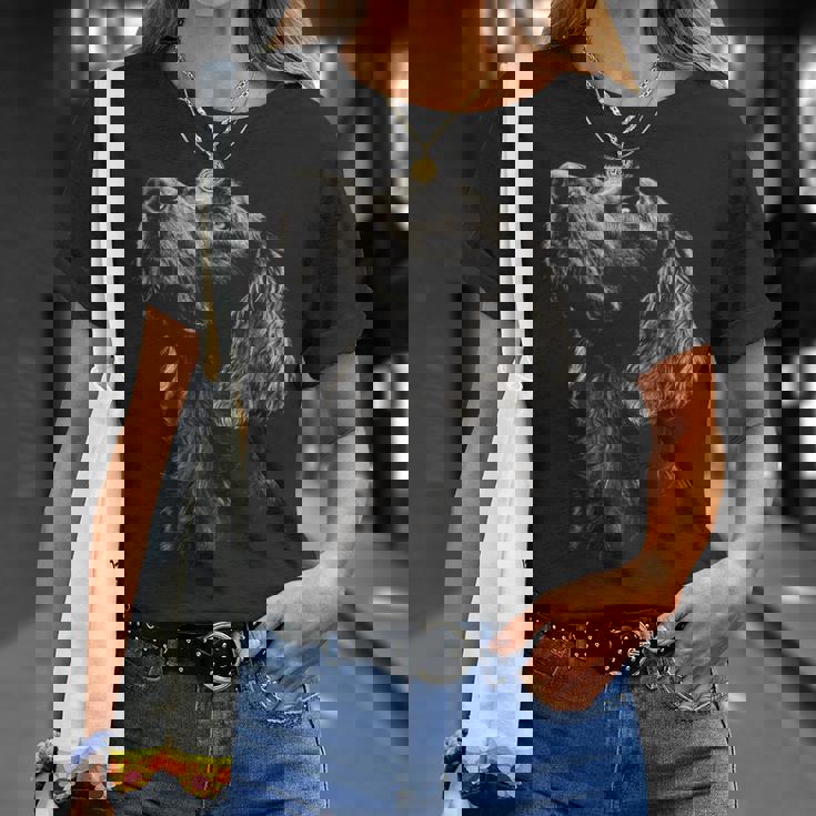 アイリッシュセッター犬モチーフペットアートワーク アイリッシュセッター Tシャツ 彼女への贈り物