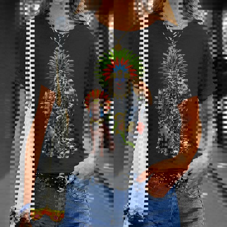 アステカの神ミクトランテクトリ古代マヤの神話の神々 Tシャツ 彼女への贈り物