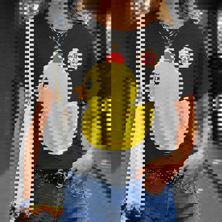 アヒル隊長ビッグプリント（横向き） Tシャツ 彼女への贈り物