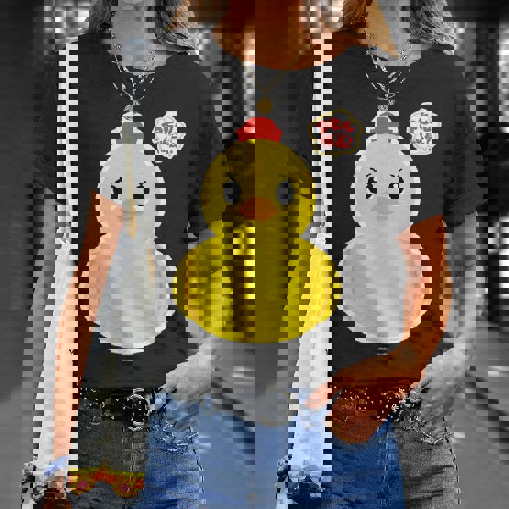 アヒル隊長ビッグプリント（正面） Tシャツ 彼女への贈り物