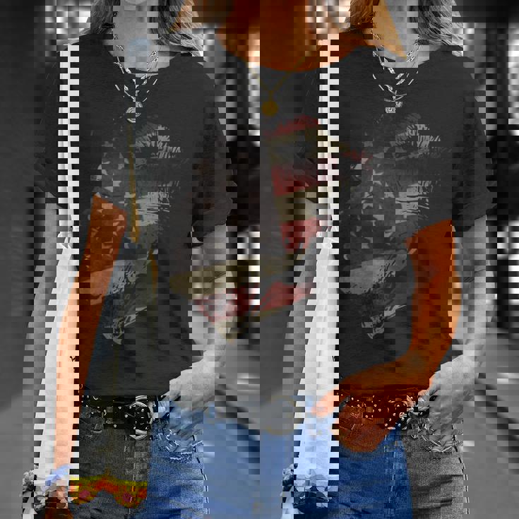 アメリカ国旗 ドナルド・トランプ 大統領のシルエット Tシャツ 彼女への贈り物