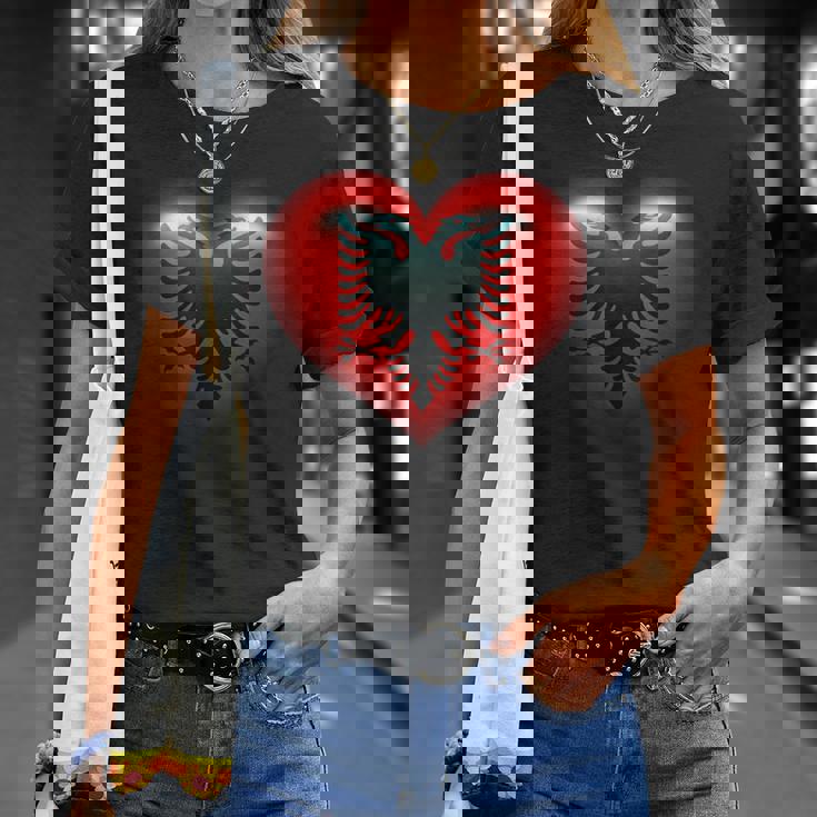 アルバニア国旗 イーグル ダブル レッド アルバニア シュキペ コソボ Tシャツ 彼女への贈り物