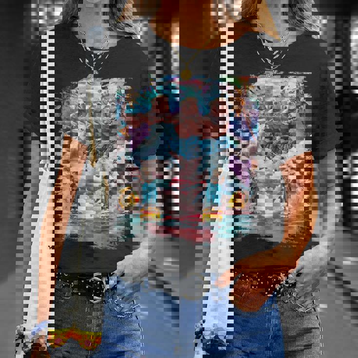 アロハ バーガー 猫 & ピザ ナマケモノ ユニコーン Tシャツ 彼女への贈り物