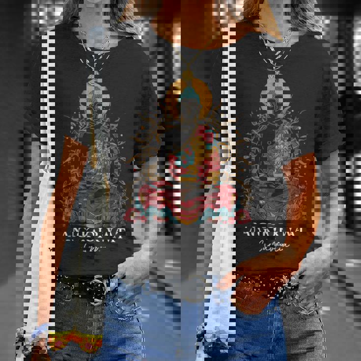 アンコールワット カンボジア ブッダ ヴィンテージ 仏教 お土産 Tシャツ 彼女への贈り物