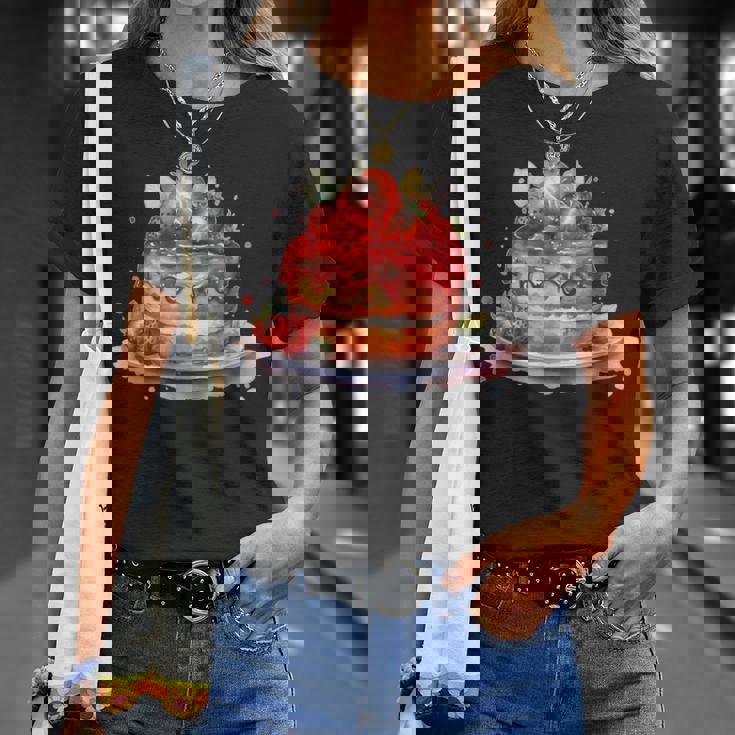 イチゴ サマーベーカリー キッチン パティシエ ストロベリーケーキ Tシャツ 彼女への贈り物