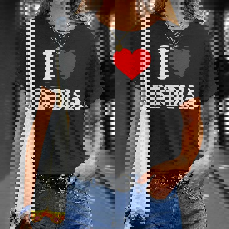 インド I Heart India I Love India Tシャツ 彼女への贈り物