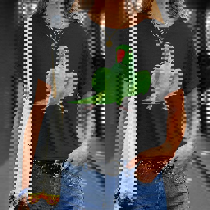 インドのワカケホンセイオウムの鳥 Tシャツ 彼女への贈り物