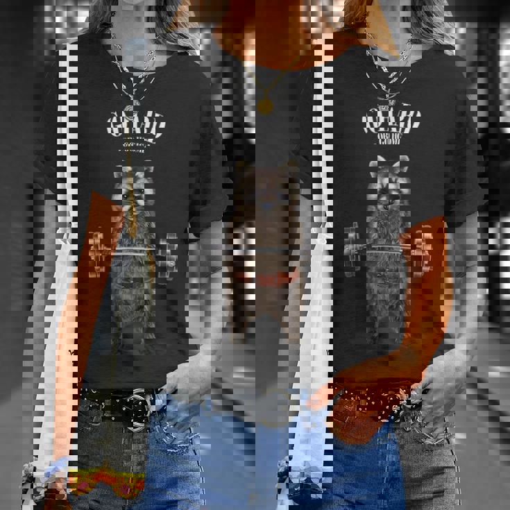 ウェイトリフティング 筋トレ バーベル やる気がないなら家に帰れ 狸 たぬき Tシャツ 彼女への贈り物