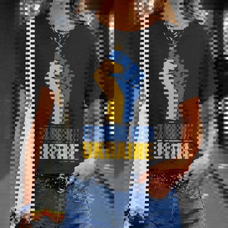 ウクライナを支援 ウクライナと共に立つ 長袖tシャツ Tシャツ 彼女への贈り物