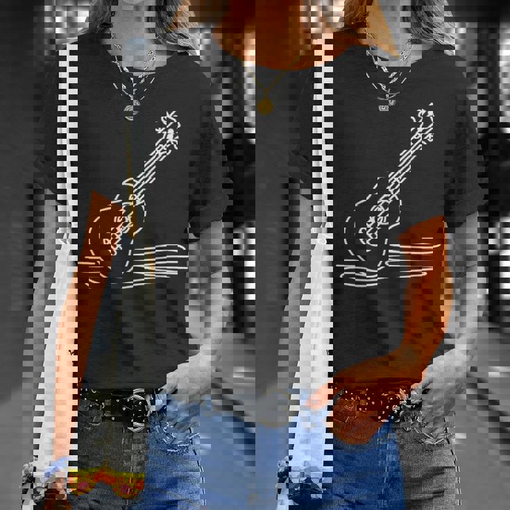 ウクレレ ラインアート ミュージシャン向け ウクレレ Tシャツ 彼女への贈り物