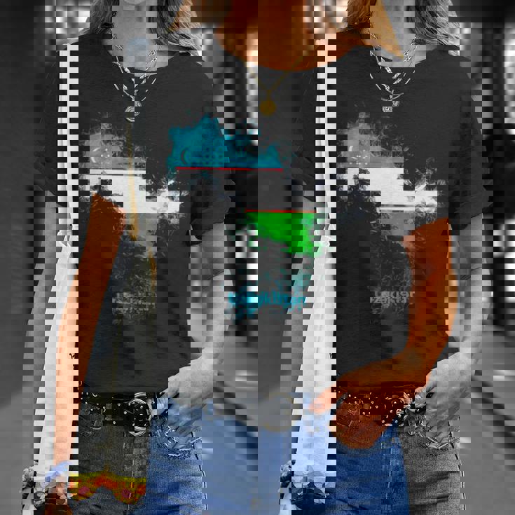 ウズベキスタン 国旗 地図 ウズベク ウズベキスタン Tシャツ 彼女への贈り物