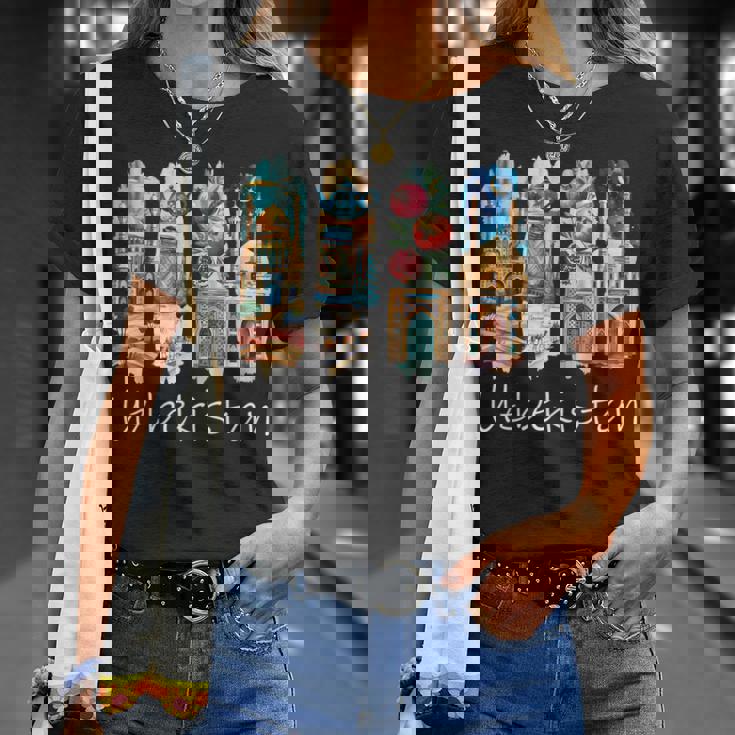 ウズベキスタン 筆文字 ウズベク バカンス お土産 ウズベキスタン Tシャツ 彼女への贈り物