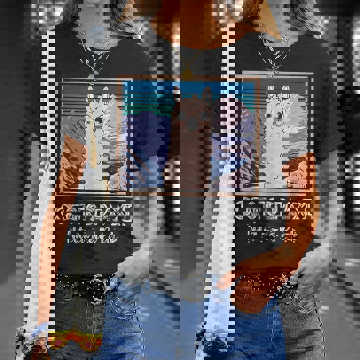 エクアドル山脈コトパクシ国立公園のかわいいラマ Tシャツ 彼女への贈り物