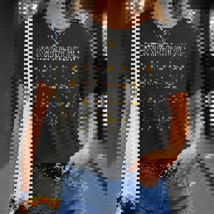 エジプトヒエログリフ I エジプト人 神 Ra Abc アルファベット Tシャツ 彼女への贈り物