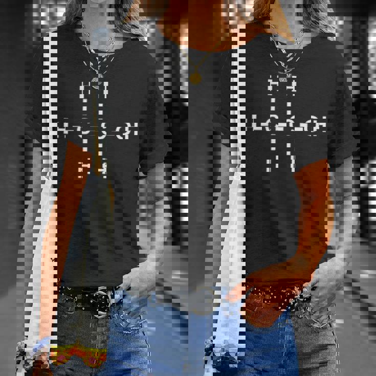 エタノールアルコール分子tシャツ化学ホワイトデザイン Tシャツ 彼女への贈り物