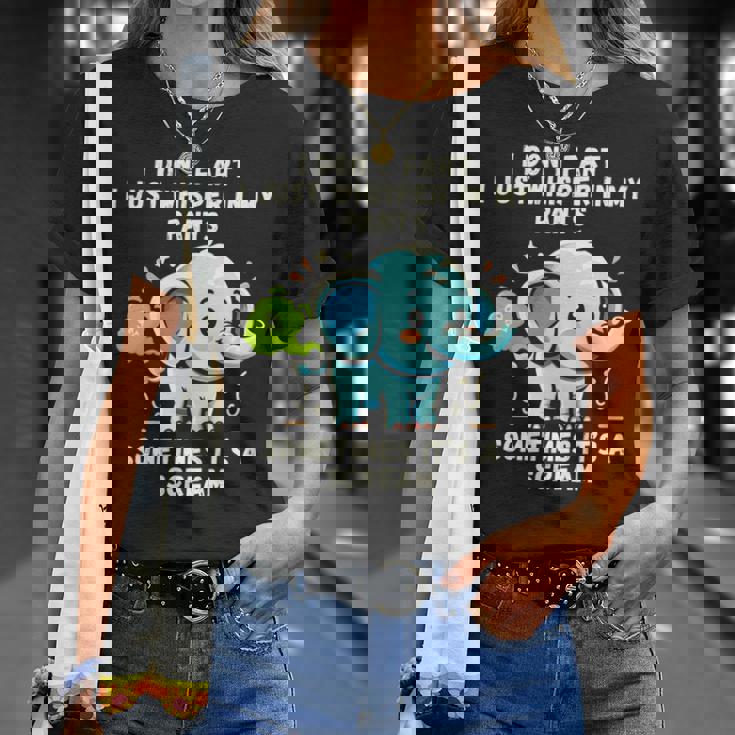 エレファントおならしないよ時々ズボンの中でささやくだけ 長袖tシャツ Tシャツ 彼女への贈り物