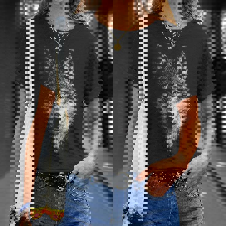 オオカミ 動物 モチーフ アート オオカミ 長袖tシャツ Tシャツ 彼女への贈り物