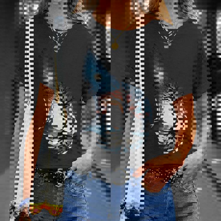 オオカミ 動物 顔 アート グラフィック 野生動物 カラフル 狼の恋人 Tシャツ 彼女への贈り物