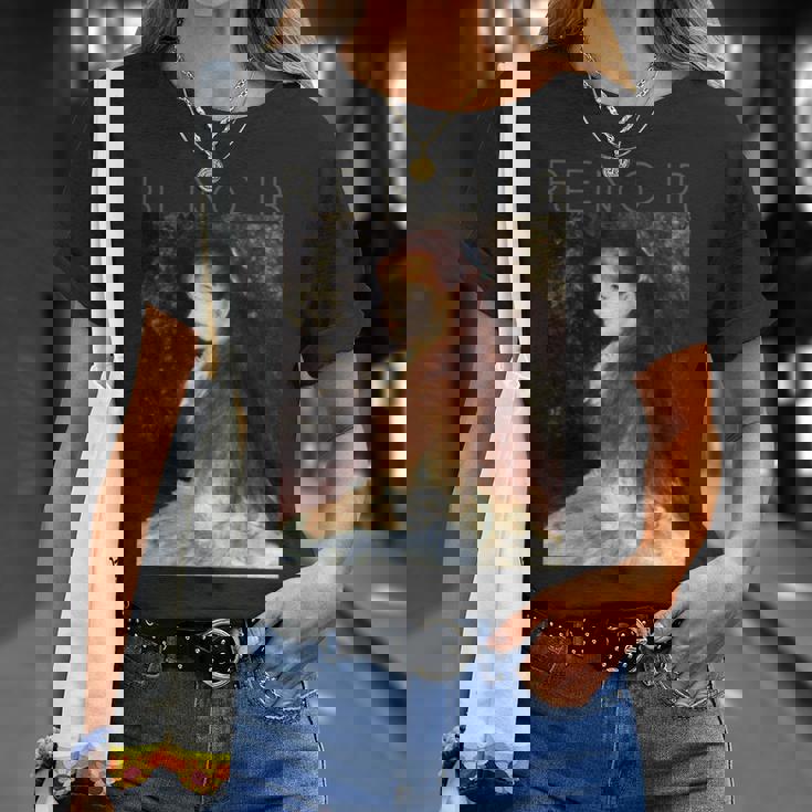 オーギュストルノワール-マドモアゼルダンヴェルの肖像 長袖tシャツ Tシャツ 彼女への贈り物