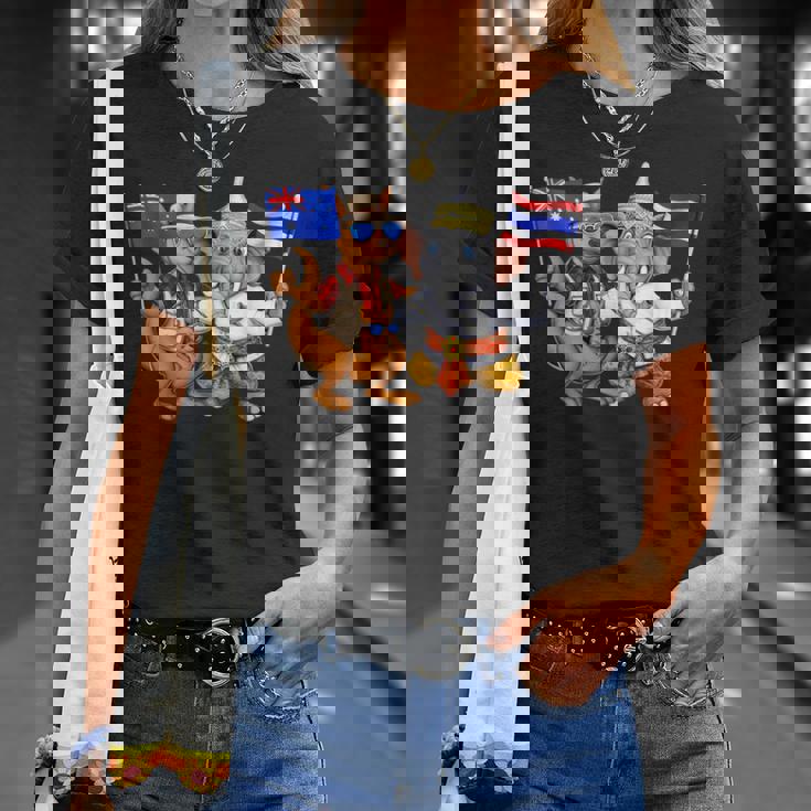 オーストラリア カンガルー タイ 象 オーストラリアの旗 タイの遺産 誇り オーストラリア タイ 愛国者 オーストラリア Tシャツ 彼女への贈り物