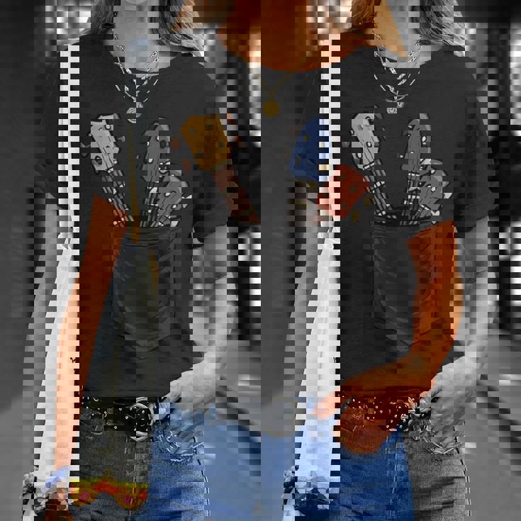 カジュアル ウクレレコレクション ポケットにハワイウクレレ Tシャツ 彼女への贈り物