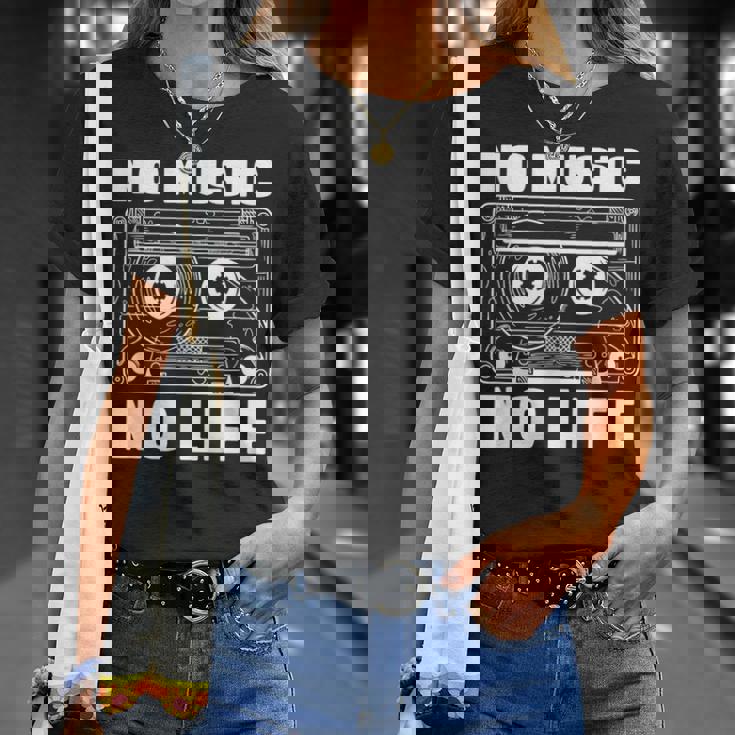 カセット No Music No Life Music Lover Tシャツ 彼女への贈り物