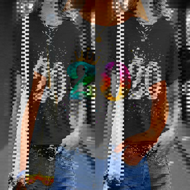 カラフルな絞り染め 20歳の女児 20歳の誕生日 Tシャツ 彼女への贈り物