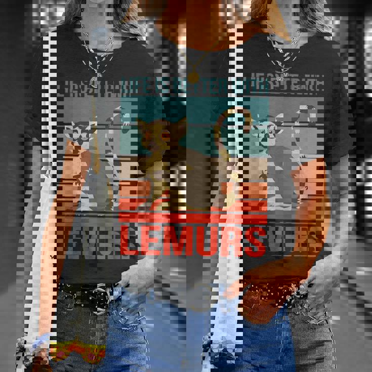 キツネザル ライフ・イズ・ベター 霊長類 キツネザル Tシャツ 彼女への贈り物